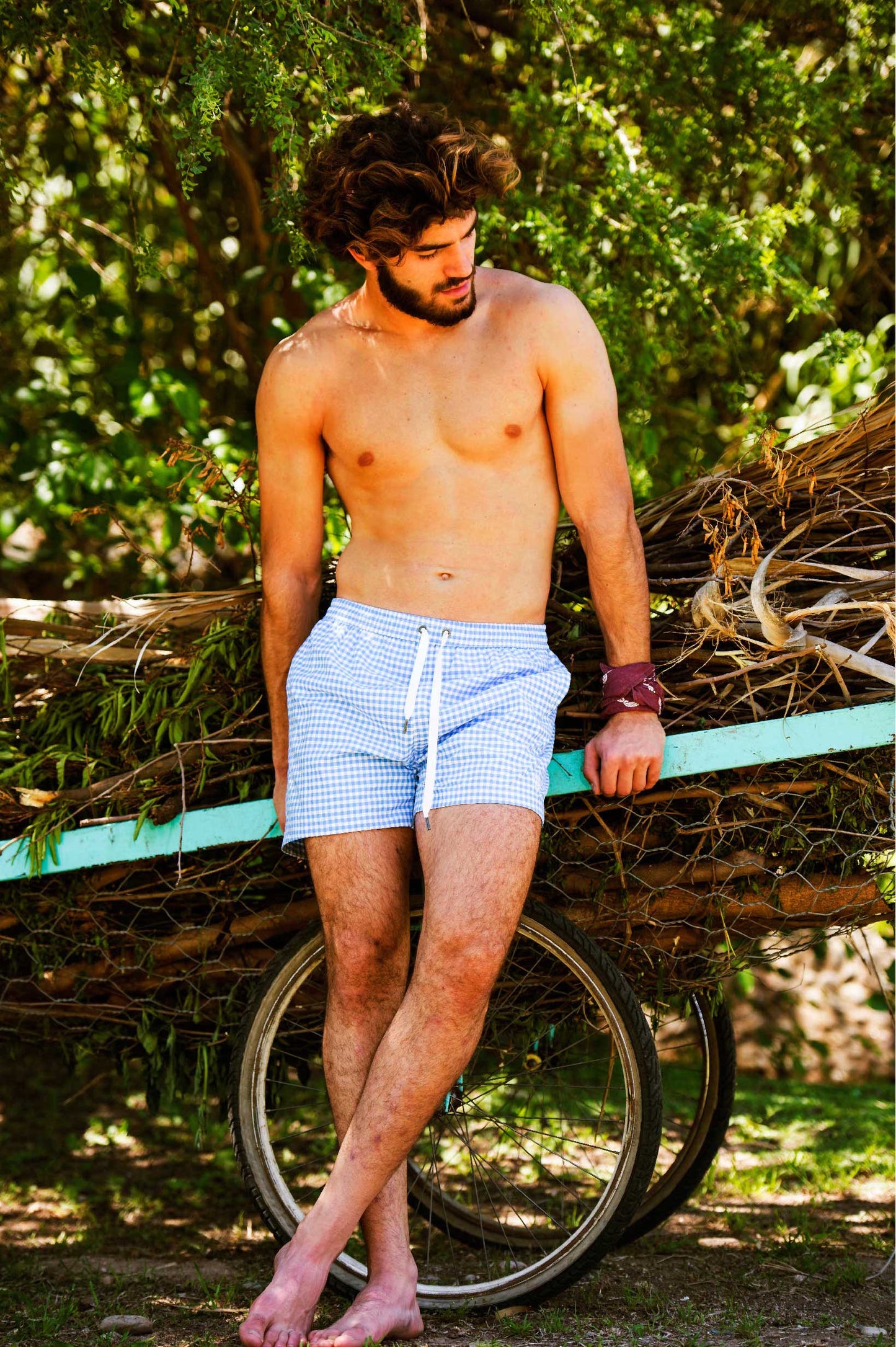 Monaco Swim Shorts – Cuadrillé | Classic Fit & Elastic Waistband