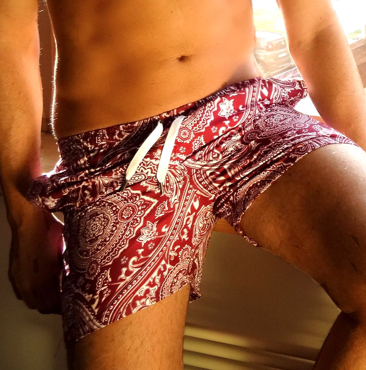 Niza Swimshorts – Bulgary Bordeaux | Short Swim Trunks with Elastic Waist