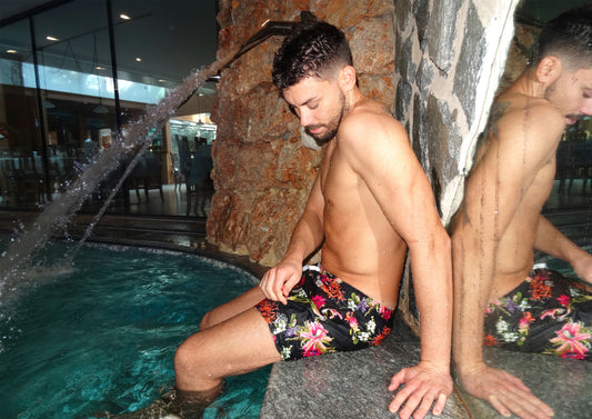 Niza Swimshorts – Exotic Black | Short Swim Trunks with Elastic Waist