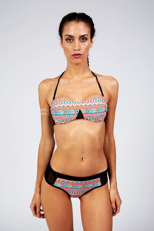 Beverly Bikini Set – Ethnic | Bandeau Top & Brazilian Cut Bottoms