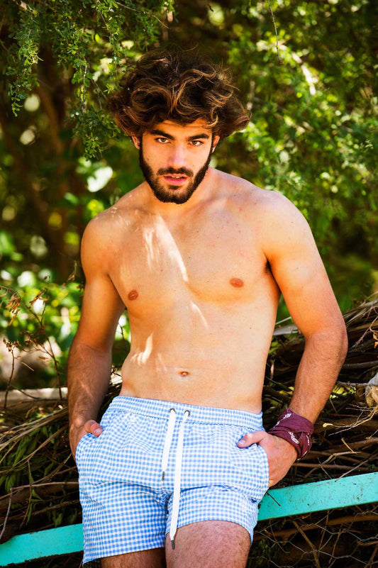 Monaco Swim Shorts – Cuadrillé | Classic Fit & Elastic Waistband