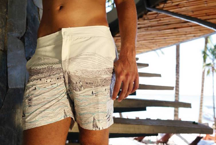 San Remo Swim Shorts – Hoi An Print | Tailored Fit & Nautical Charm